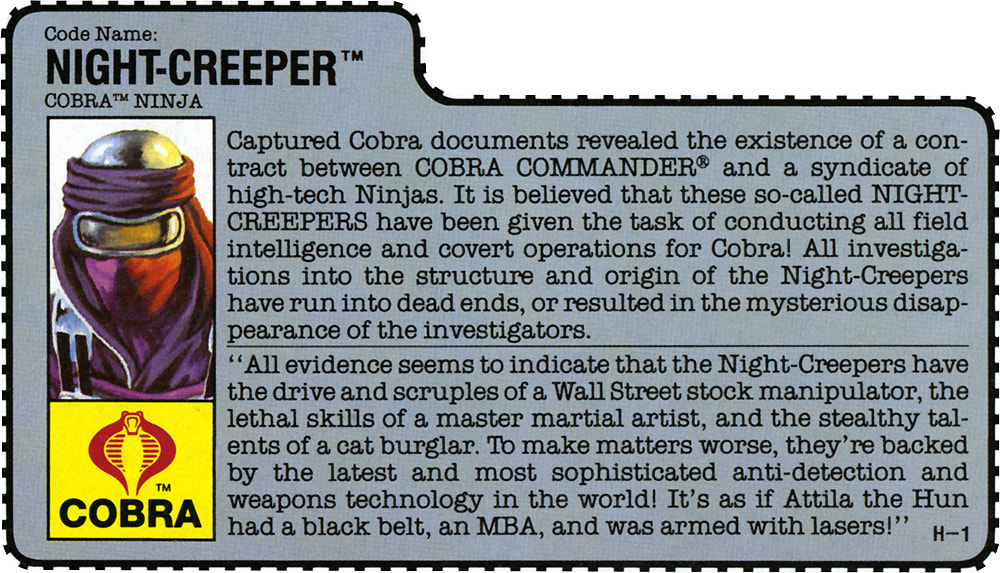 Night Creeper 3 3/4” G.I.Joe Action Figure