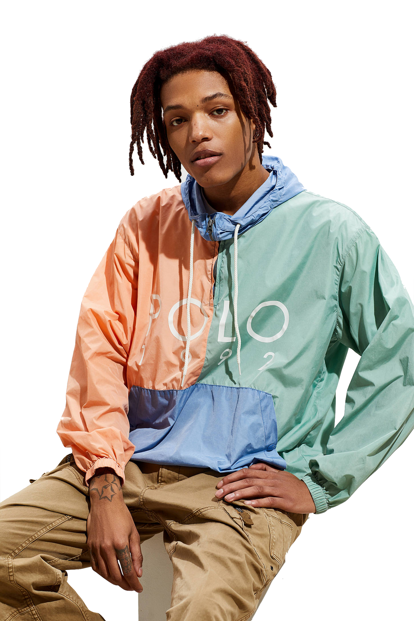 Ralph Lauren Polo 1992 Color Block Hooded Windbreaker Men